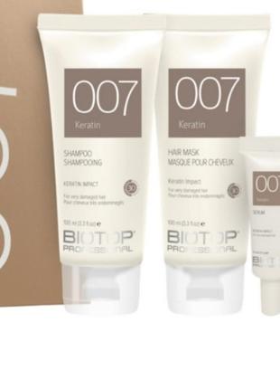 Biotop 007 набор стартовый для волос keratin (100 мл/100 мл/10...