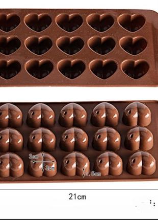 Силиконовая форма для шоколада сердечко