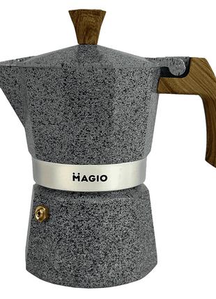 Гейзерная кофеварка Magio MG-1010, гейзерная кофеварка для пли...