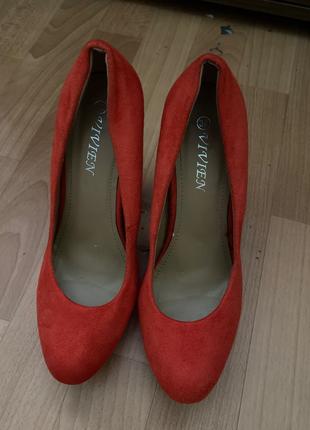 Туфли красные каблук 14 см