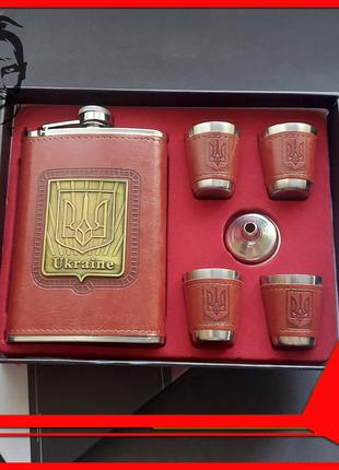 Фляга с рюмками, подарочный набор - Украина Герб 9oz, подарок ...