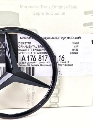 Эмблема Багажник Mercedes A1768170016 W176 A series Черный глянец