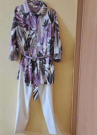 Шикарная елегантная натуральная рубашка туника frank walder