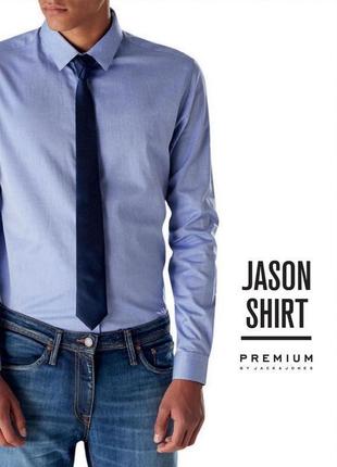 Крутая рубашка синего цвета premium by jack&jones, 💯 оригинал,...