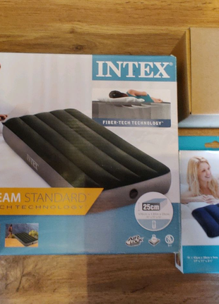 Intex матрац одинарний, подушка, електричний насос Tornado
