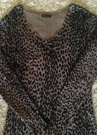 Трикотажное платье в леопардовый принт