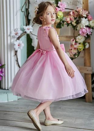 Пышное детское платье на праздник утренник 140 см 7-8 лет Розовый