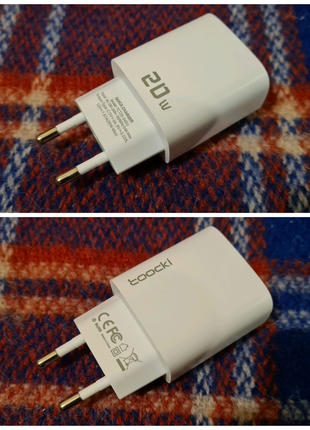 Зарядное устройство, блок зарядки Toocki 20w, PD + кабель type-C