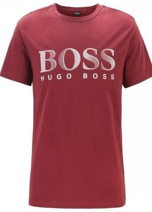Футболка hugo boss logo t-shirt rn burgundy