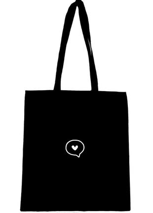 Еко сумка шопер шоппер с принтом сердечко