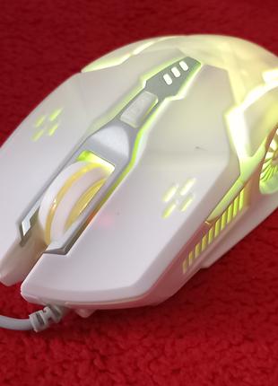 Компьютерная игровая USB мышь G5 с RGB подсветкой белая