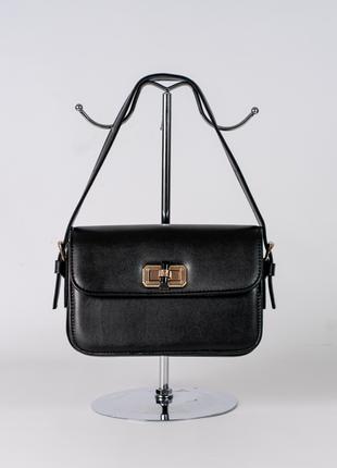 Жіноча сумка чорна сумка з ручкою чорний клатч кросбоді