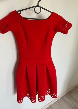 Плаття червоне коктейльне красное платье коктейльное