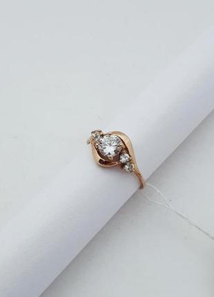 Серебряное кольцо позолота 18.5 размер