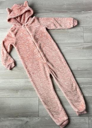 Розовое кингуми 6-7р мягкое кингуми с ушками тепла пижама для ...