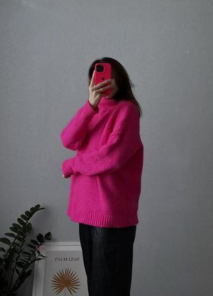 Capsule свитер розовый яркий оверсайз женский