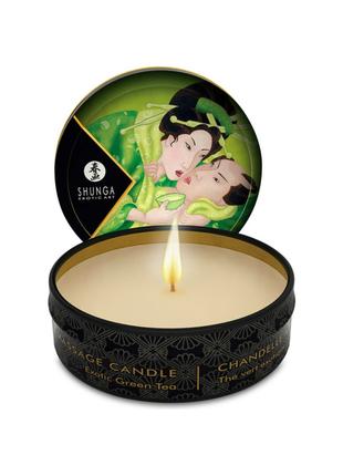 Масажна свічка Shunga Mini Massage Candle Green Tea із запахом...