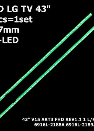 LED підсвітка LG TV 43" V15 ART3 FHD REV1.1 1 L-Type 6916L-218...