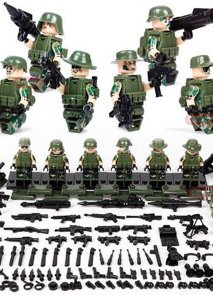 Фигурки человечки военные спецназ командс зеленые береты оружи...