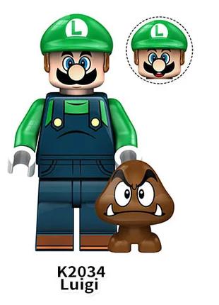 Конструктор фигурки человечки зелёный Супер Марио братья Марио...