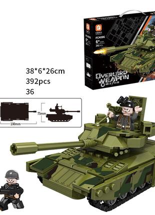 Военный конструктор современный танк зеленый камуфляж и 2 мини...