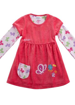 Детское велюровое платье с длинным рукавом nova примерно 5-6 л...
