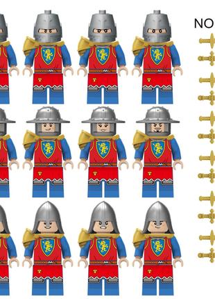 Фигурки европейские рыцари человечки средневековье воины 12 шт