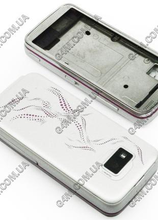 Корпус для Nokia 5530 Xpress Music білий з рожевим кантом та в...