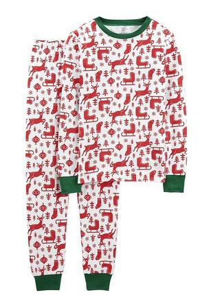 Новогодняя хлопковая пижама Carters размер S Оригинал рождеств...