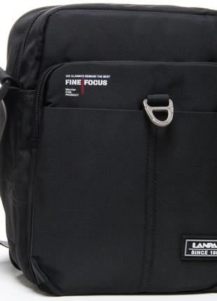 Чоловіча сумка тканинна через плече Lanpad 4206 Чорна
