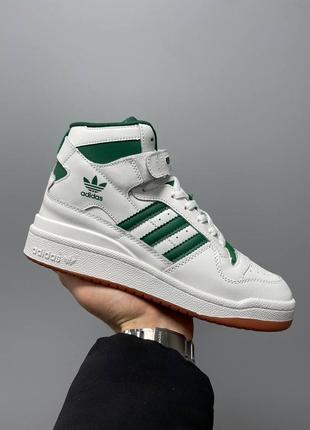 Кроссовки adidas forum 84 hi «white green’