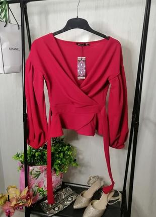 Блузка красная нарядная новая boohoo