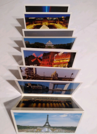 Набір листівок види Парижу у вигляді гармошки 18фото(10,6×14,8см)
