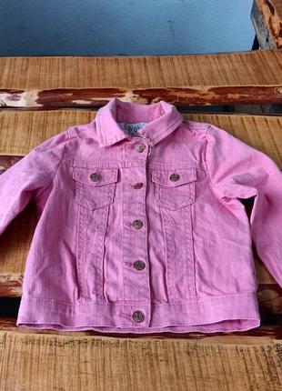 Рожева джинсова куртка для дівчинки 4-5 років, nutmeg