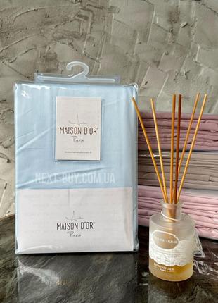 Простыня сатиновая Maison D'or Satin plain sheet blue 240х260с...
