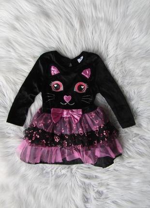 Карнавальный костюм платье кошка пышная юбка с хвостом новогод...