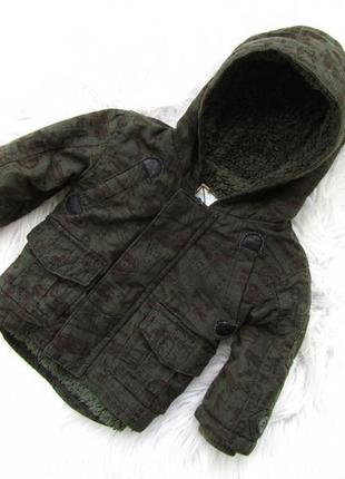 Утепленная демисезонная куртка парка с капюшоном marks & spencer