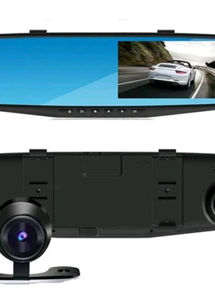 Автомобільне дзеркало відеореєстратор для 2 камери