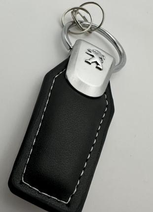 Брелок для ключів екошкіра з логотипом Peugeot