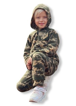 Зимний флисовый костюм детский Пиксель размер (92 см)