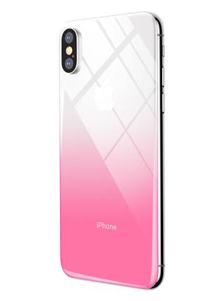 Baseus Coloring Tempered Glass Retral Film for iPhone X Pink (...