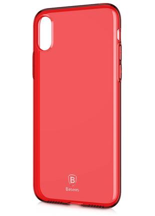 Baseus Simple Series Case Transparent Red For iPhone X/XS (ARA...