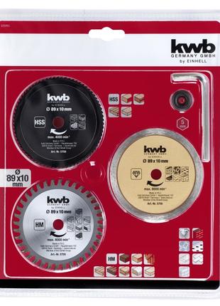 Набор дисков для роторайзера 89x10 мм, 3 шт, KWB (575915)