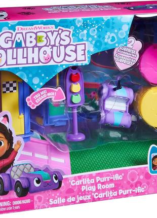 Gabby´s Dollhouse ігрова кімната Carlita Purr-ific з автомобіл...