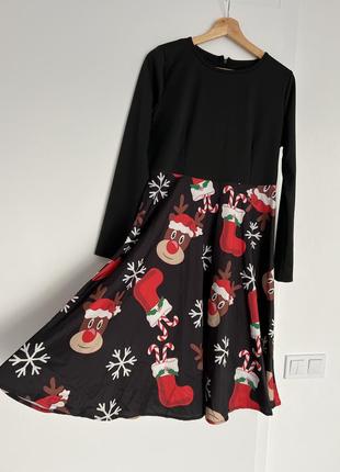 Новорічна сукня з оленями сукня для фотосесії новорічної чорне...
