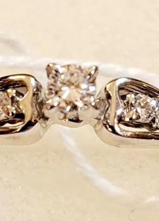 Кольцо с бриллиантами, белое золото, 585
