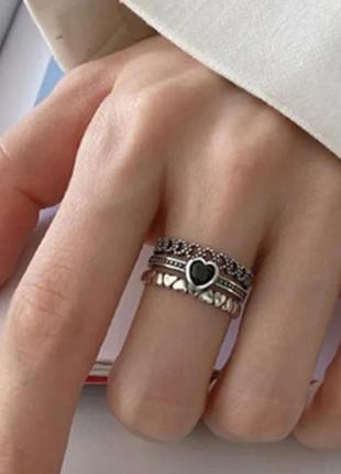Кольцо серебро посеребрение 925 проба кольца кольцо с сердцем ...