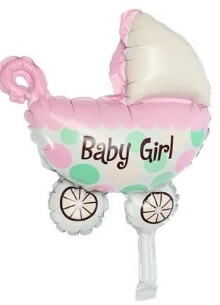 Фольгированный шар мини-фигура Коляска "Baby Girl"