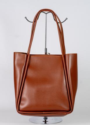 Жіноча сумка руда сумка рудий шопер рудий шоппер класична базова