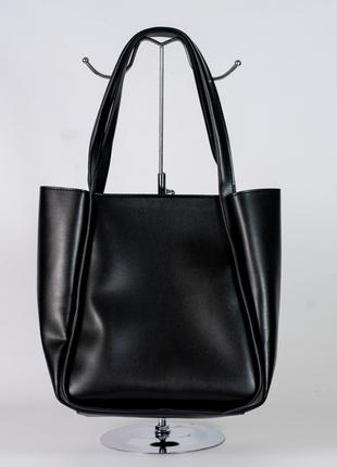 Женская сумка черная сумка черный шопер черный шоппер базовый